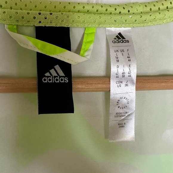 Adidas Women's City Escape Full-Zip Hoodie Jacket Bright Green and White Size L - Picture 15 of 16